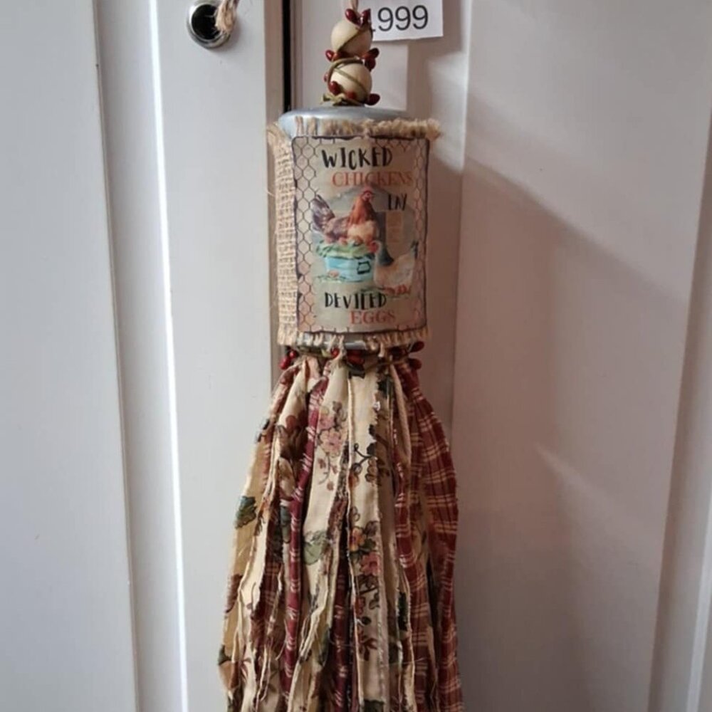 "Wicked Chickens Lay Deviled Eggs"  Door Knob Tassel Charm